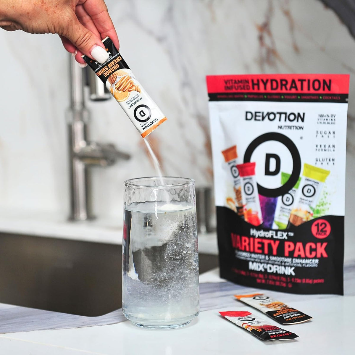 HydroFLEX four-flavor variety showcasing different taste profiles.