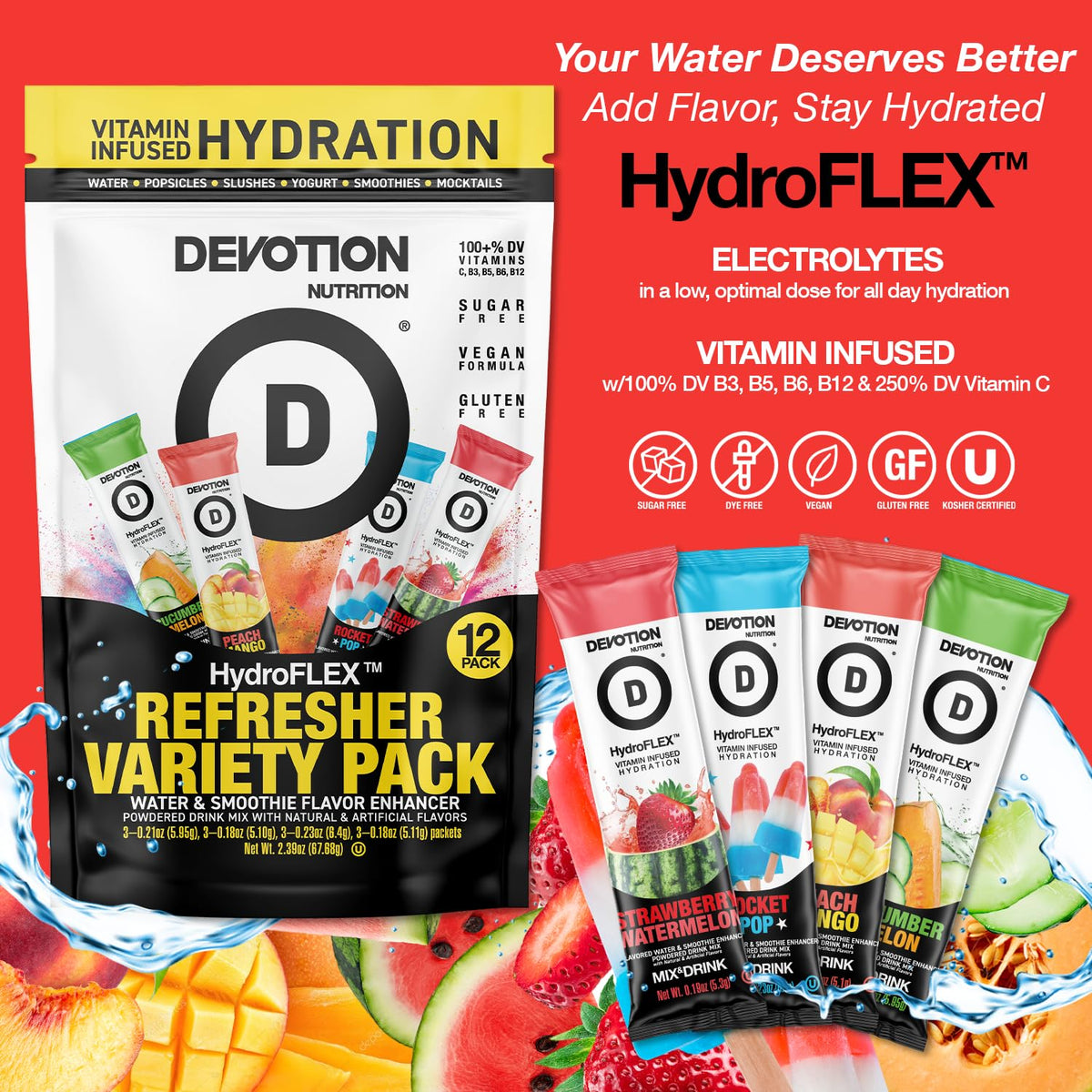 Devotion HydroFLEX dissolving in water for flavorful hydration