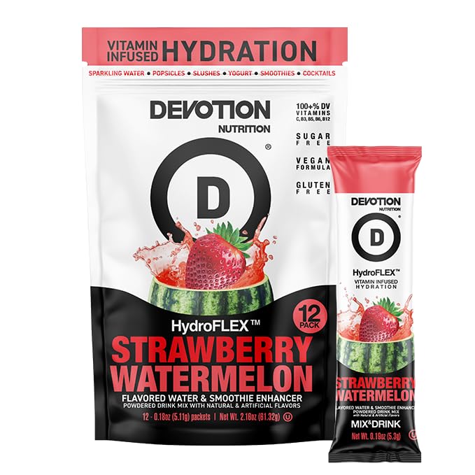 Devotion Nutrition HydroFLEX packaging for convenient, sugar-free hydration.