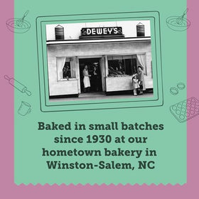 Dewey's Bakery cookies on a wooden board convey artisanal freshness