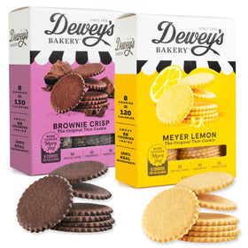 Dewey's Bakery Meyer Lemon cookies on plate, tangy and crisp, perfect light snack.