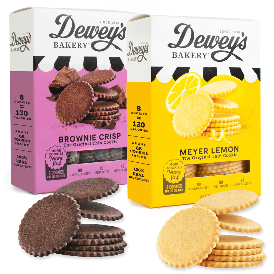 Dewey's Bakery Meyer Lemon cookies on plate, tangy and crisp, perfect light snack.