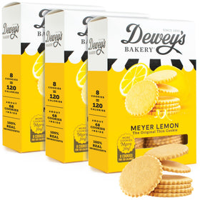 Dewey's Bakery Meyer Lemon Moravian Cookie Thin closeup showing crisp texture and bright lemon notes.