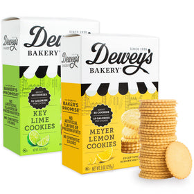 Dewey's Bakery Meyer Lemon thin cookies box with bright citrus flavor for a light snack