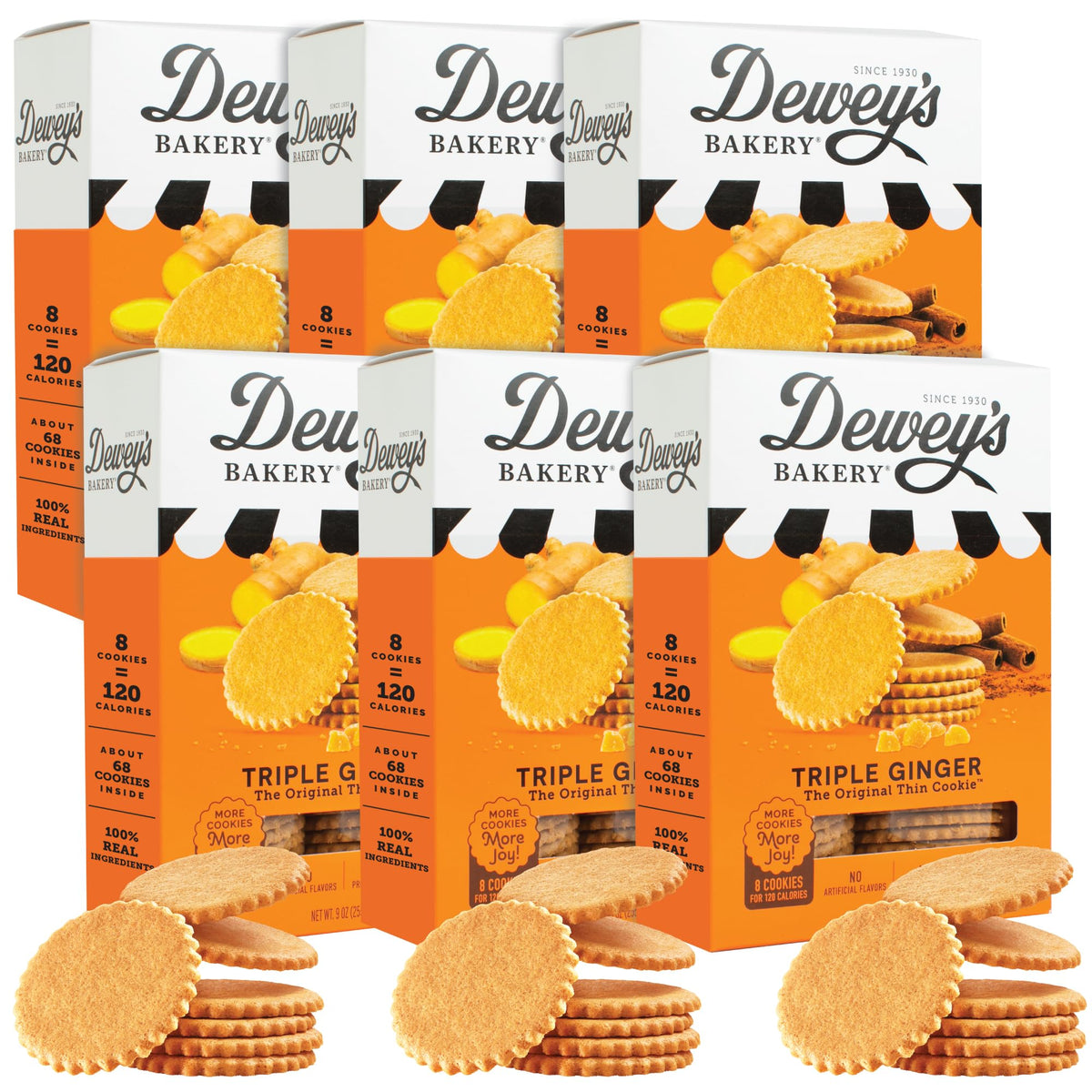 Dewey's Triple Ginger Moravian Thin close-up with candied ginger and bold flavor