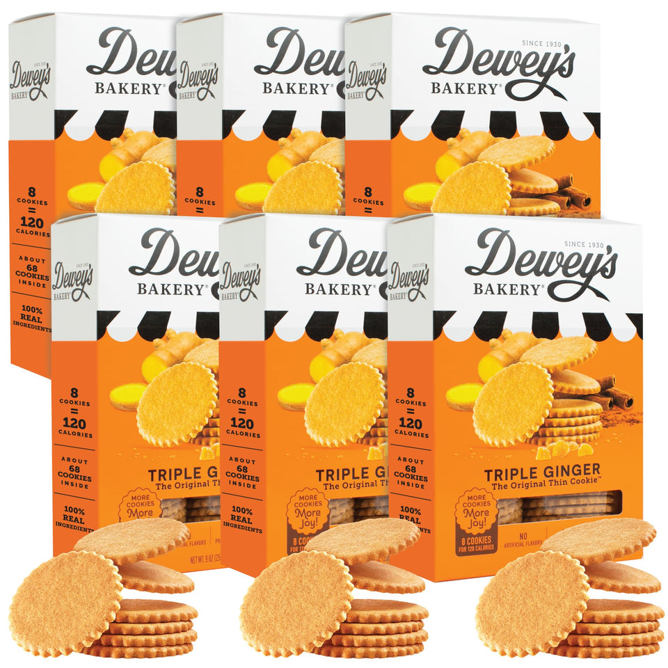 Dewey's Triple Ginger Moravian Thin close-up with candied ginger and bold flavor