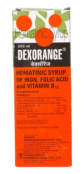 Dexorange Syrup bottle with orange flavor for daily support.