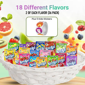 DF Luxury Kool Aid packets 18 flavors display ready for family tasting