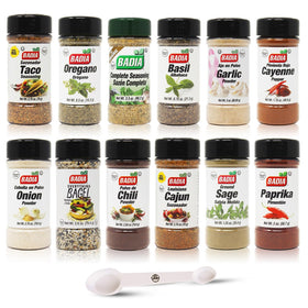 DF LUXURY 12-piece spice set lineup with colorful jars for easy seasoning