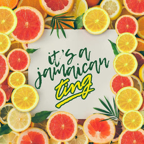 D&G Ting bottle label front showcasing Jamaican grapefruit flavor