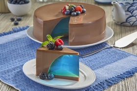 Gelatin sets in the fridge for a silky, smooth texture