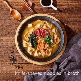 DGYLHBJ knife-cut noodles stir-fry finish enhances sauces and textures.