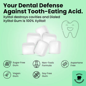 Dialed Gum aspartame-free label promoting clean formula