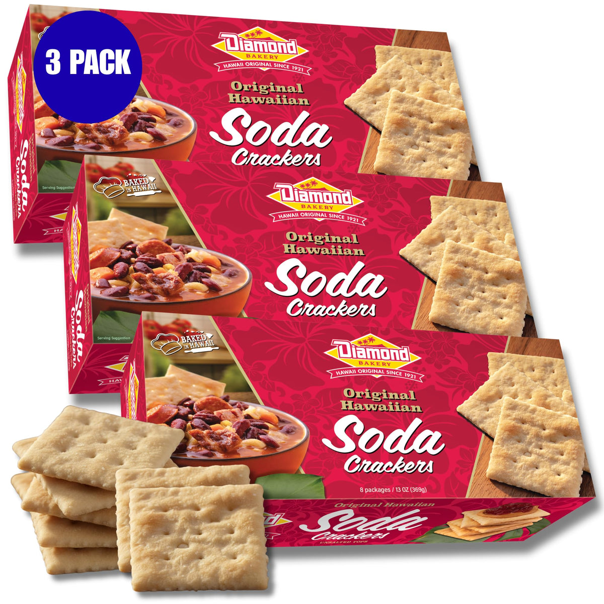 Diamond Bakery Original Hawaiian Soda Crackers tray pack for easy sharing.