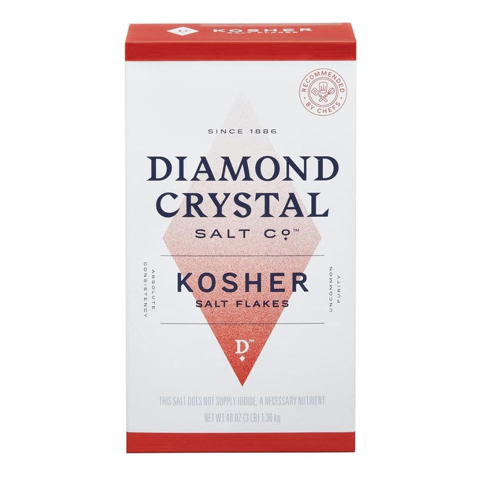 Diamond Crystal Kosher Salt bottle packaging for easy seasoning prep