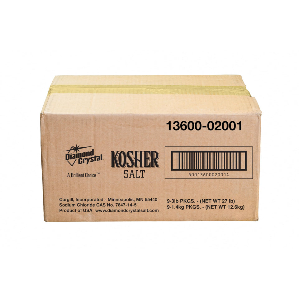 Diamond Crystal kosher salt granules closeup for even seasoning
