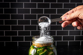 Diamond Crystal kosher salt in a kitchen scene highlighting pure flavor