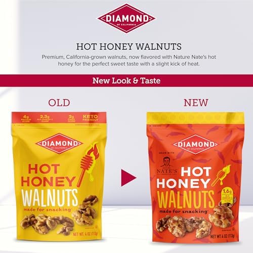 Diamond of California hot honey walnut snack nuts yogurt topping