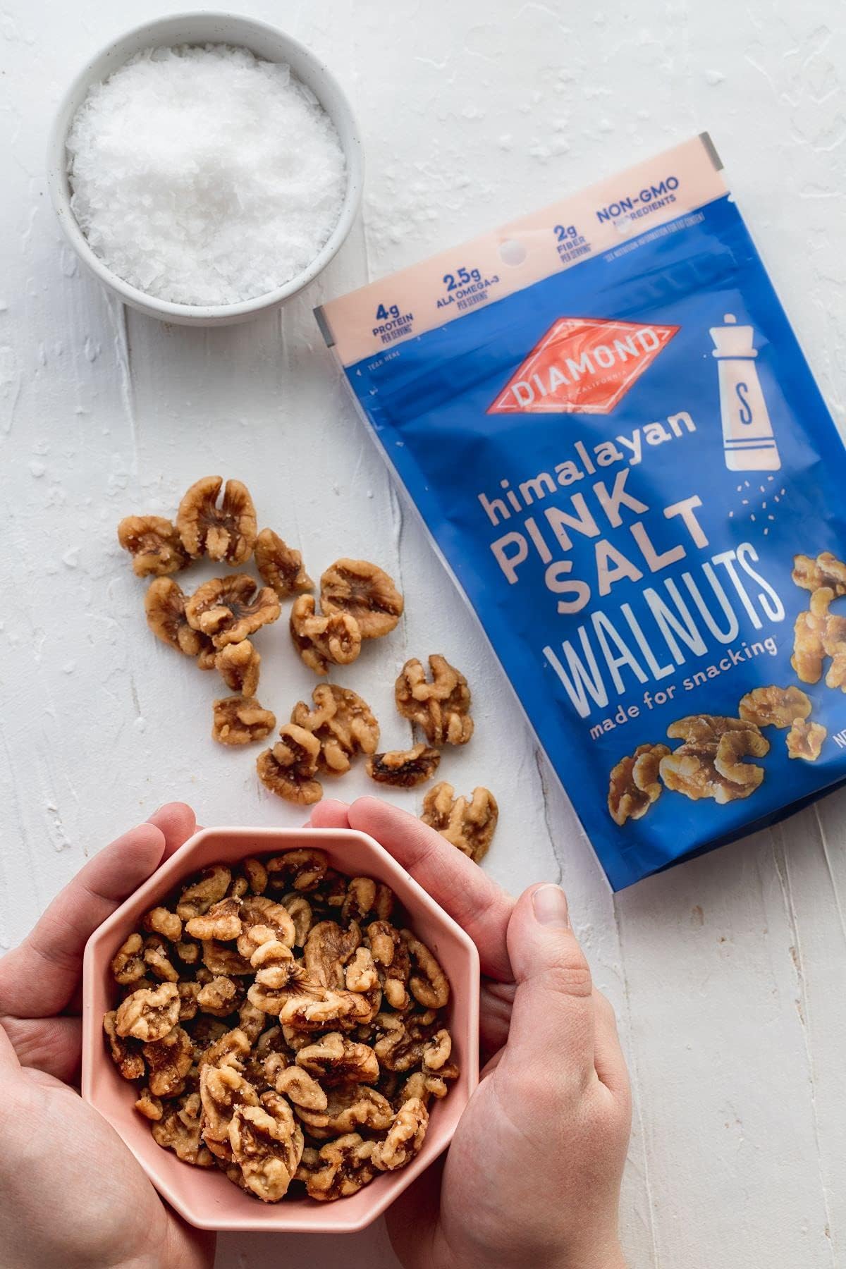 Kosher-certified Diamond of California walnuts ideal for snacks.