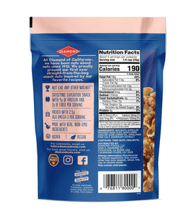 Diamond of California salted walnuts on a plate, ideal salad topper.