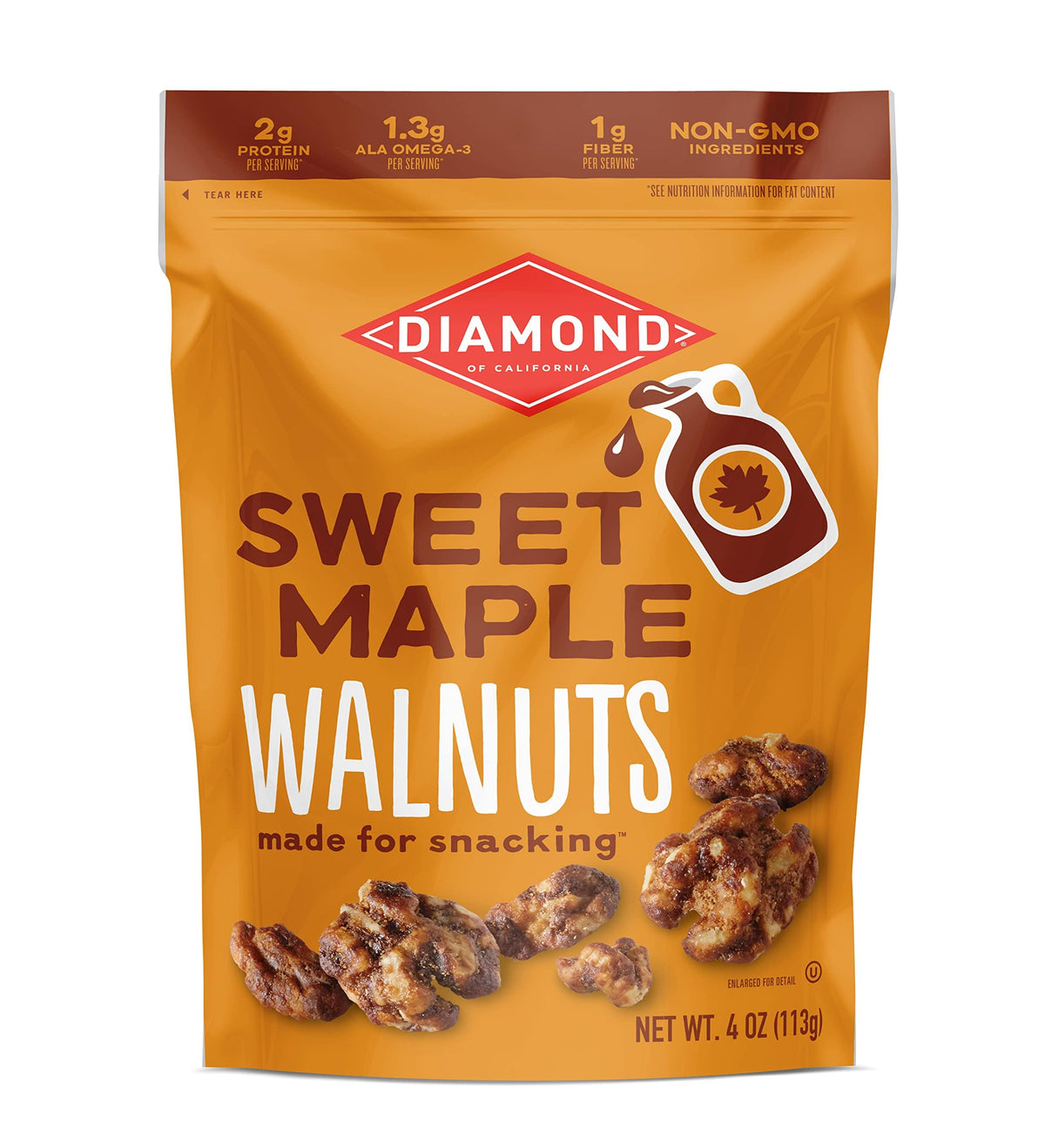 Diamond of California Sweet Maple Walnut Snack Nuts ready-to-eat in bag