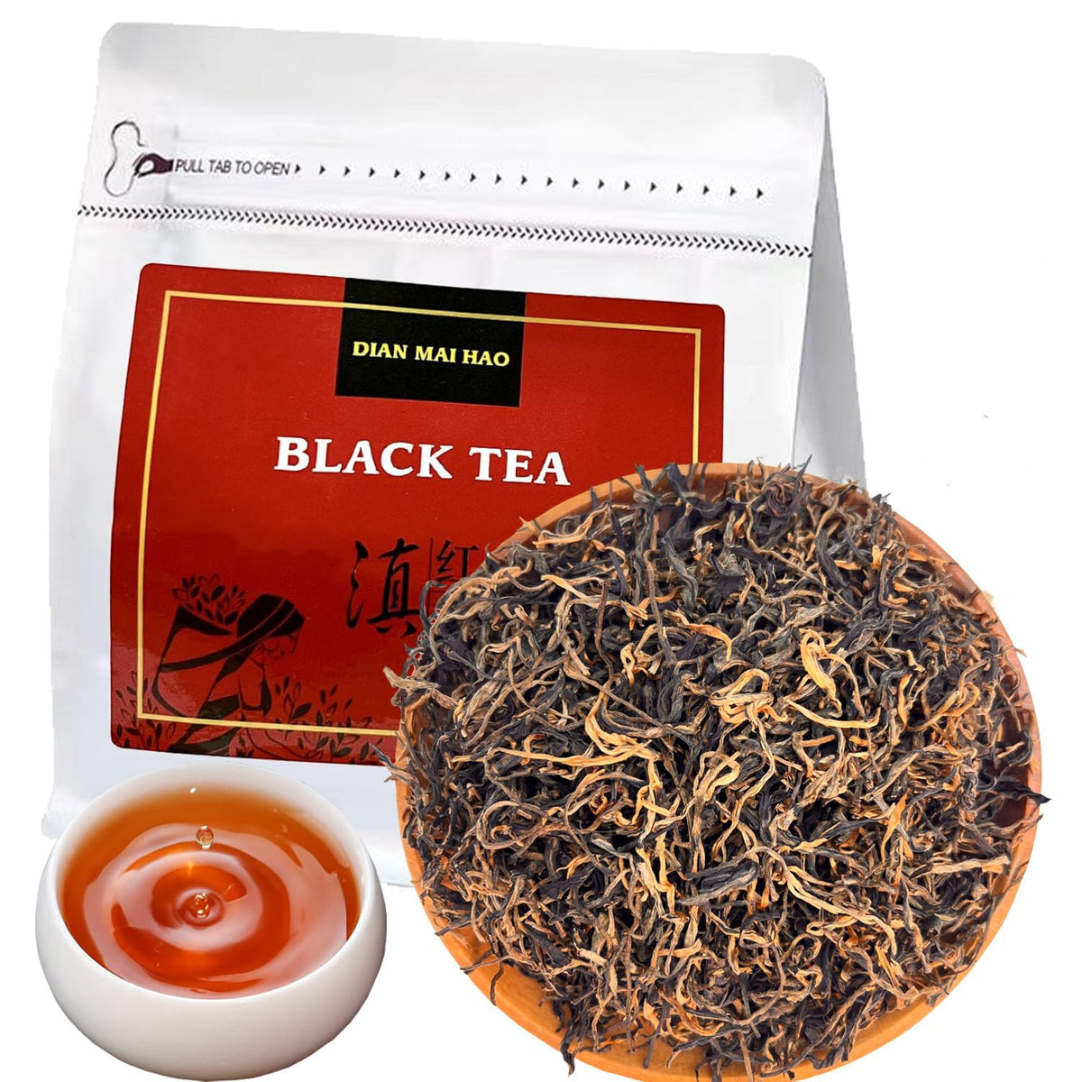 DIAN MAI HAO Yunnan Golden Special tea leaves close-up, highlighting premium aroma for refined mornings.