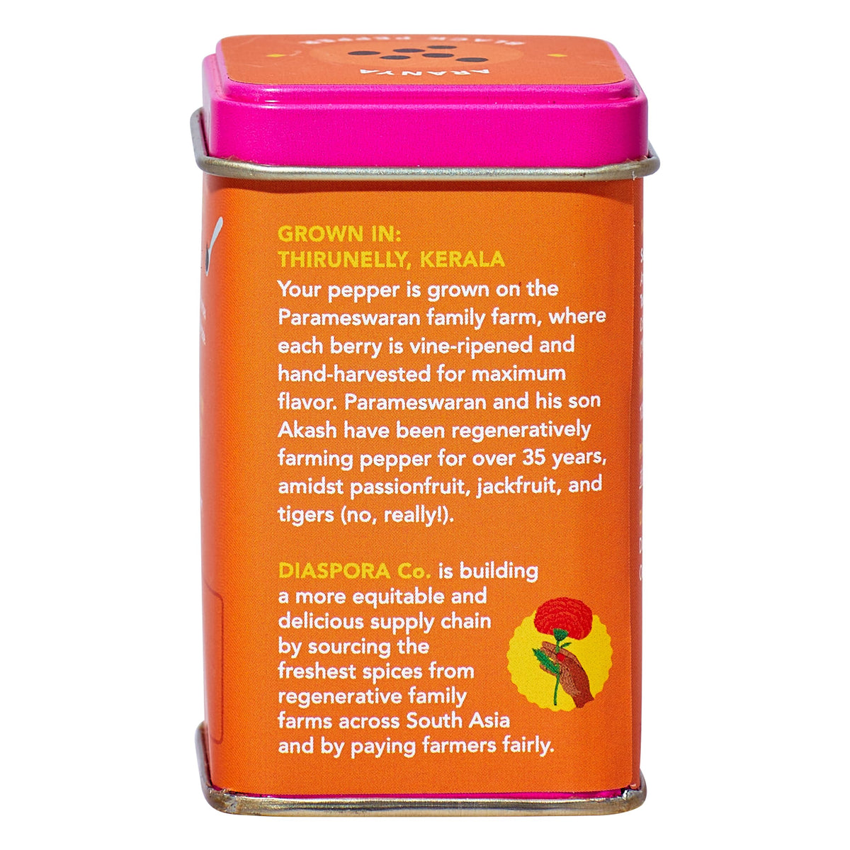 Aranya peppercorns ground and ready to grind for vibrant, citrusy flavor.