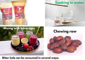 Soft-pack packaging keeps Dibeson Bitter Kola nuts fresh.