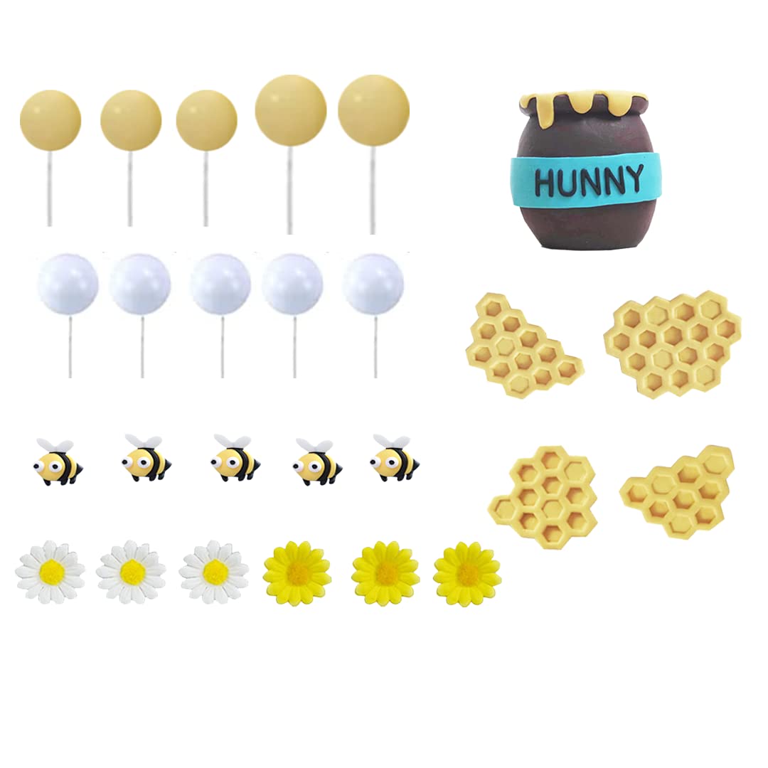 DiDida Bee Daisy Honeycomb Topper suits baby showers and celebrations with playful detail