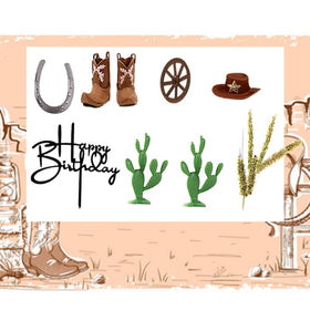 DiDida cowboy boots toppers enhance western themed birthday dessert