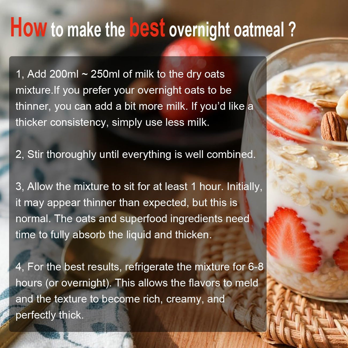 Diet Cooker 27g protein overnight oats showing protein per serving for sustained energy.
