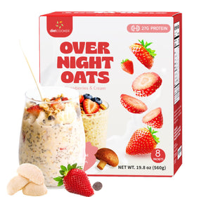 Diet Cooker Mushroom Overnight Oats ready to serve for busy mornings with protein.