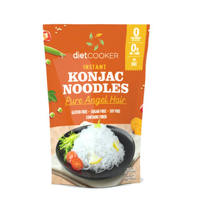 DIET COOKER Shirataki Noodles served in a bowl, low-calorie pasta choice.