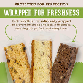 Dijas Natural Food cranberry orange biscotti close-up shows bright texture and cranberries