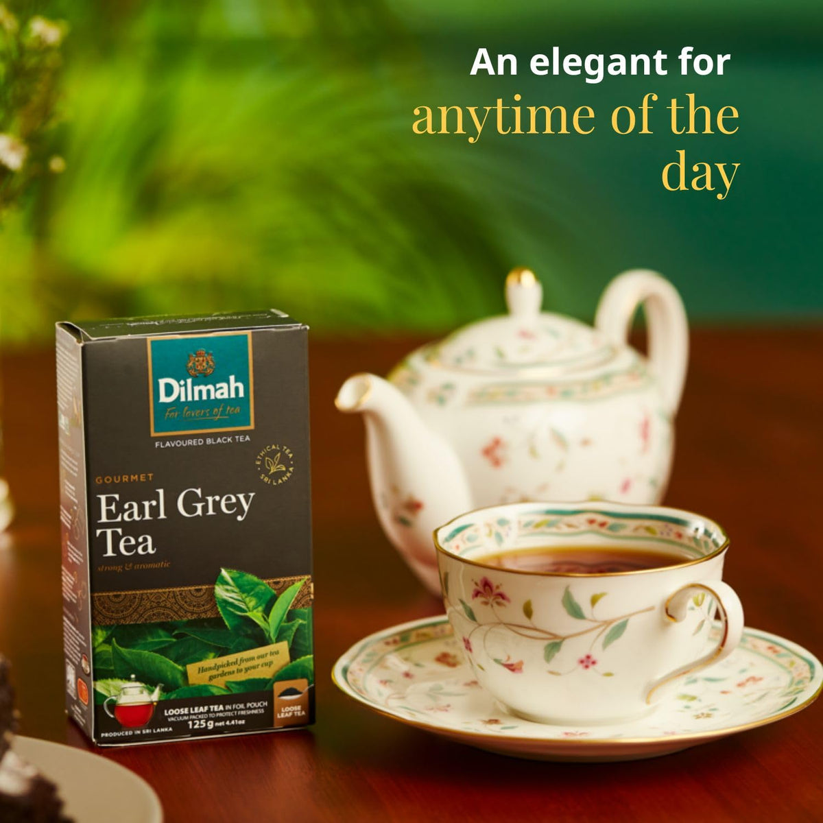 Steeping a cup of Dilmah Earl Grey to enjoy bergamot aroma.