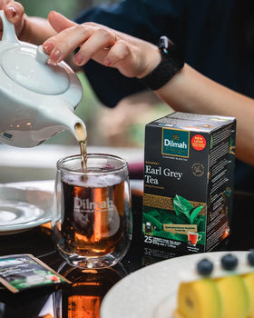 A fragrant cup of Dilmah Earl Grey ready to sip.