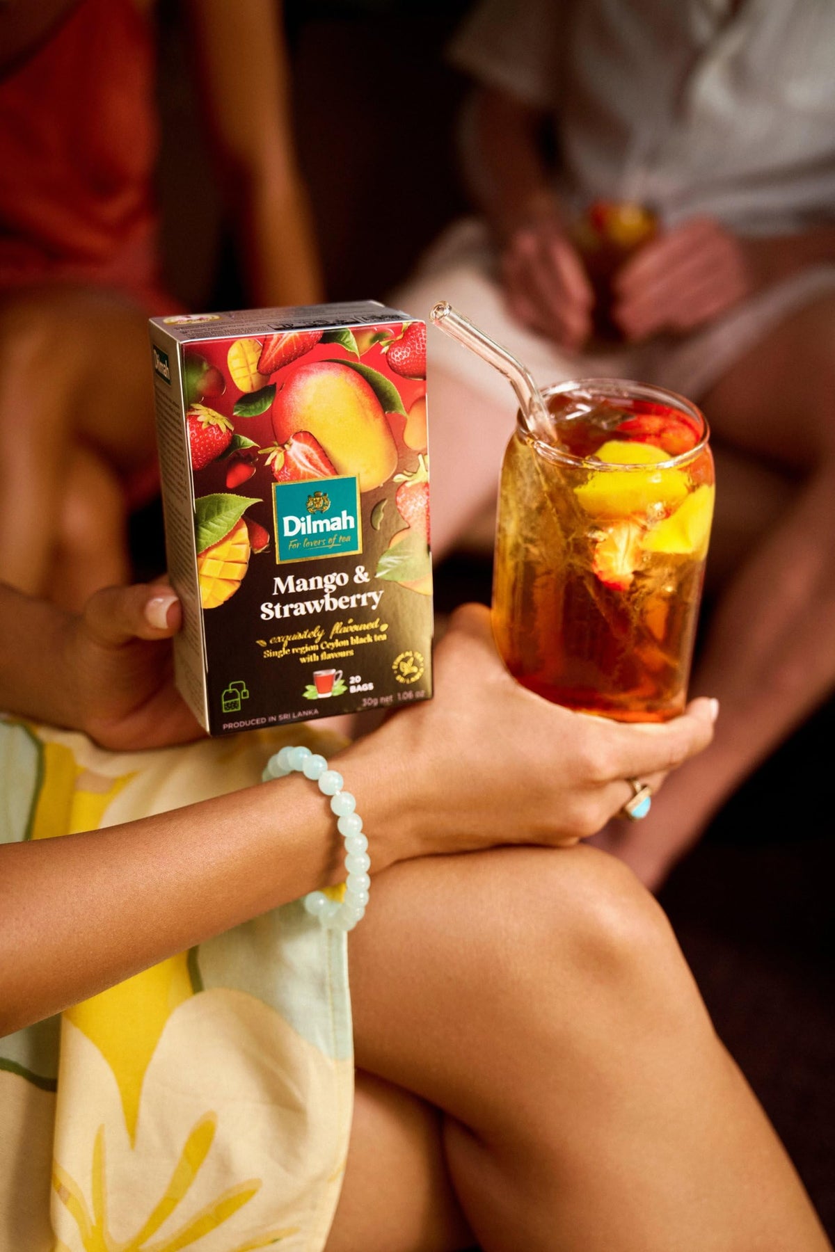 Dilmah Mango Strawberry tea aroma hints tropical brightness for a cozy break.