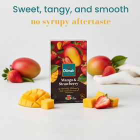Dilmah Mango and Strawberry steeping cup releases bright aroma for refreshment.