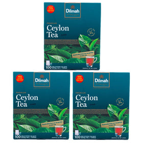 Dilmah Premium Ceylon tea bags in a 3-pack, convenient daily brewing