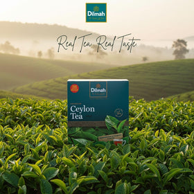 Dilmah brewed cup showcases a rich, full-bodied flavor ready to enjoy.