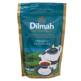 Dilmah steaming cup of tea highlights balanced aroma and brightness.