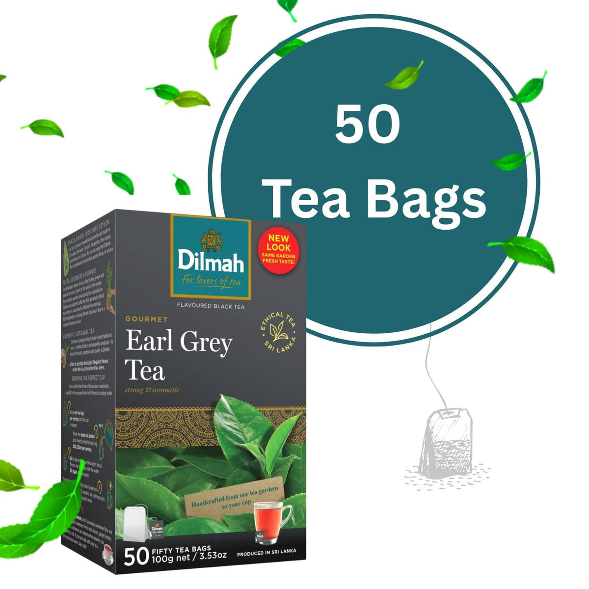 Convenient tea bags neatly stored on a kitchen shelf for easy access.