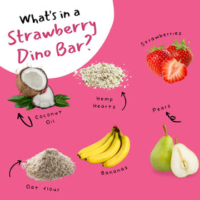 DINO BARS edible paper detail, emphasizing mess-free design for kids.