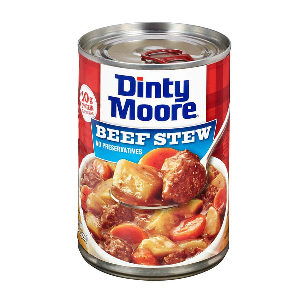 DINTY MOORE beef stew can front view showing brand and product