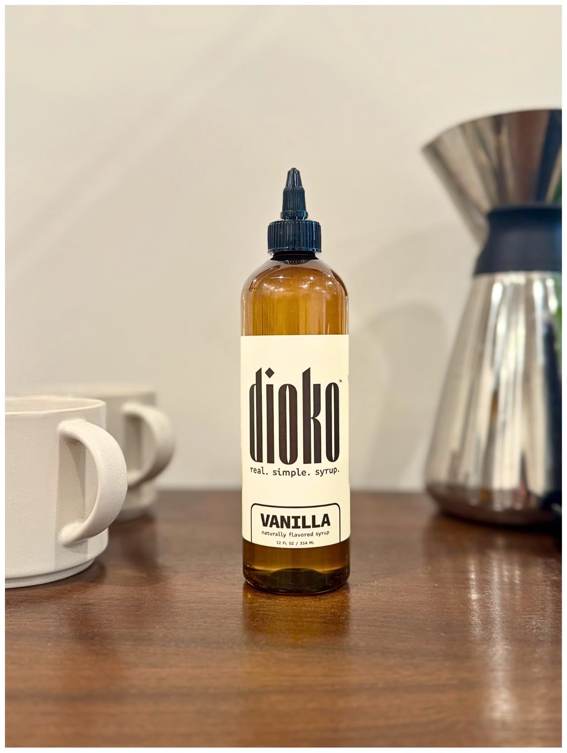 Dioko Vanilla Syrup on pancakes and waffles adds sweet vanilla depth.