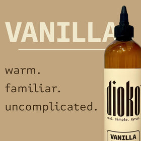 Dioko Premium Vanilla Syrup easy-pour spout facilitates precise drizzle in drinks.