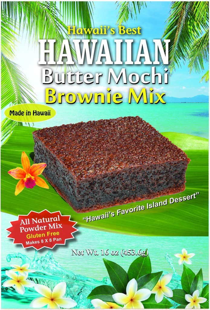 Dip Into Paradise Butter Mochi Brownie Mix box front, ideal for quick indulgent desserts