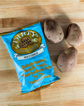 Gluten-free label visible on Dirty Kettle Maui Onion packaging.
