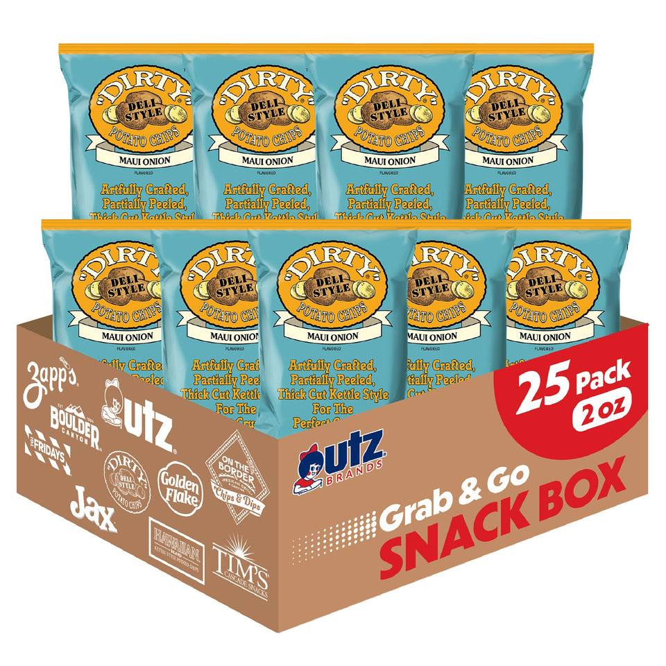 Dirty Kettle Maui Onion chips in bag, perfect for on-the-go snacking.