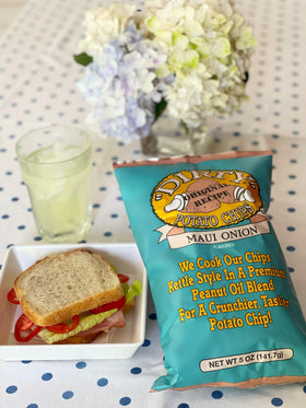 Dirty Kettle Maui Onion chips arranged for party platter appeal.